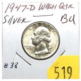 1947-D Washington quarter, Unc.