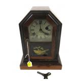 Atkins Mantle Clock w/key & pendulum, 10" tall,