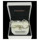 Pandora sterling silver 8" bracelet with four