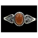 Sterling silver dentil set goldtone ring, new,