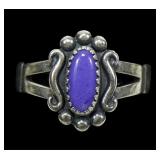 Sterling silver dentil set sugalite Southwestern