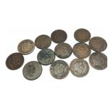 x13- Indian Head cents, mixed dates -x13 cents -