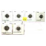 Lot, 6 Roosevelt dime errors