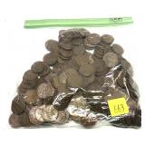 Lot, wheat cents, 250 pcs.