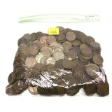 Lot, wheat cents, 250 pcs.