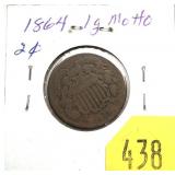 1864 2-cent piece
