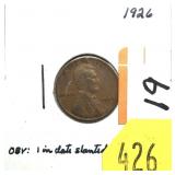 1926 Lincoln cent error