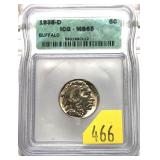 1938-D Buffalo nickel ICG slab certified MS-65
