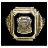 10K Yellow gold 1960 Penn Yan Academy class ring,