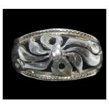 Sterling silver Rex Abeita Navajo ring, size 7.5