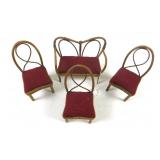 Vintage Doll House Settee & 3 Chair set, Rattan