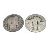 x2- Quarters, 90% silver -x2 quarters -Sold by