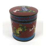Chinese Cloisonne Round Covered Box, 3 1/4"