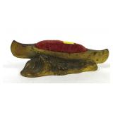 Vintage Cast Metal Canoe Pin Cushion USA,