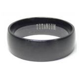 Black titanium band ring, approx. 8mm wide,
