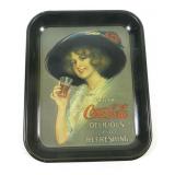 Coca Cola Tray w/ girl holding glass of coke,