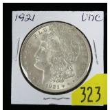 1921 Morgan dollar, Unc.