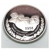 1991-S Proof Mount Rushmore silver dollar