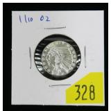 Indian Head .999 Fine Silver 1/10 Troy oz. round,