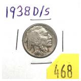 1938-D/S Buffalo nickel