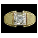 10K gold filled round cut spinel solitaire ring,