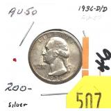 1936 D/D Washington quarter