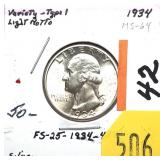 1934 Washington quarter