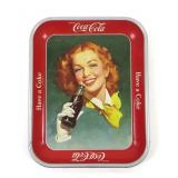Coca Cola Tray, Redhead woman w/ yellow scarf