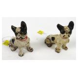Lot, 2 Boston Terrier Cast Iron Dogs, 3" high