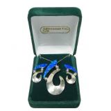 Sterling silver and lap opal pendant with 18"