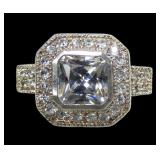 Sterling silver and rose gold wash cushion cut