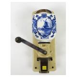 Vintage DeVe, Holland Coffee Grinder on wood