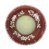 Cloisonne dish/shallow bowl w/ jade center