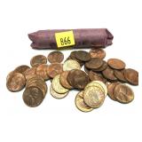 Roll of 1962 Lincoln cents