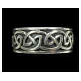 Sterling silver Celtic Knot band ring, size 6