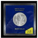 1896 Morgan dollar in U.S. Government holder, gem
