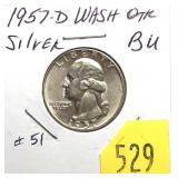 1957-D Washington quarter, Unc.