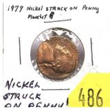 1979 nickel error struck on cent