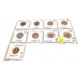 Lot, 9 BU Lincoln wheat cents