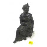 Cast Metal Figure holding a Lyre, 6 1/4 "