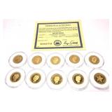 Lot, replica gold coins, 10 pcs.