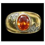 Sterling silver gold wash oval cut bezel set