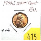 1954-S Lincoln cent, Unc.