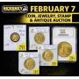 2/7/26 Feb. Coin, Jewelry, Antique & Collectibles Auction
