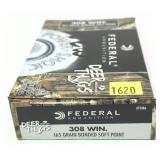Box of .308 Win. - 165 Gr. Bonded S.P. Federal