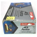 Box of .45 Auto - 230 Gr. FMJ Aquila Cartridges-