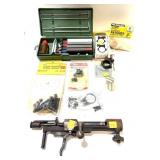 Lot: knife sharpening kit and assorted gun parts