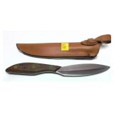 Herter's elliptical blade knife with leather