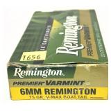 Box of 6mm Remington - 75 Gr. V-Max B.T.