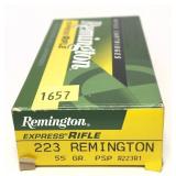 Box of .223 Rem. - 55 Gr. PSP Remington Cartridges